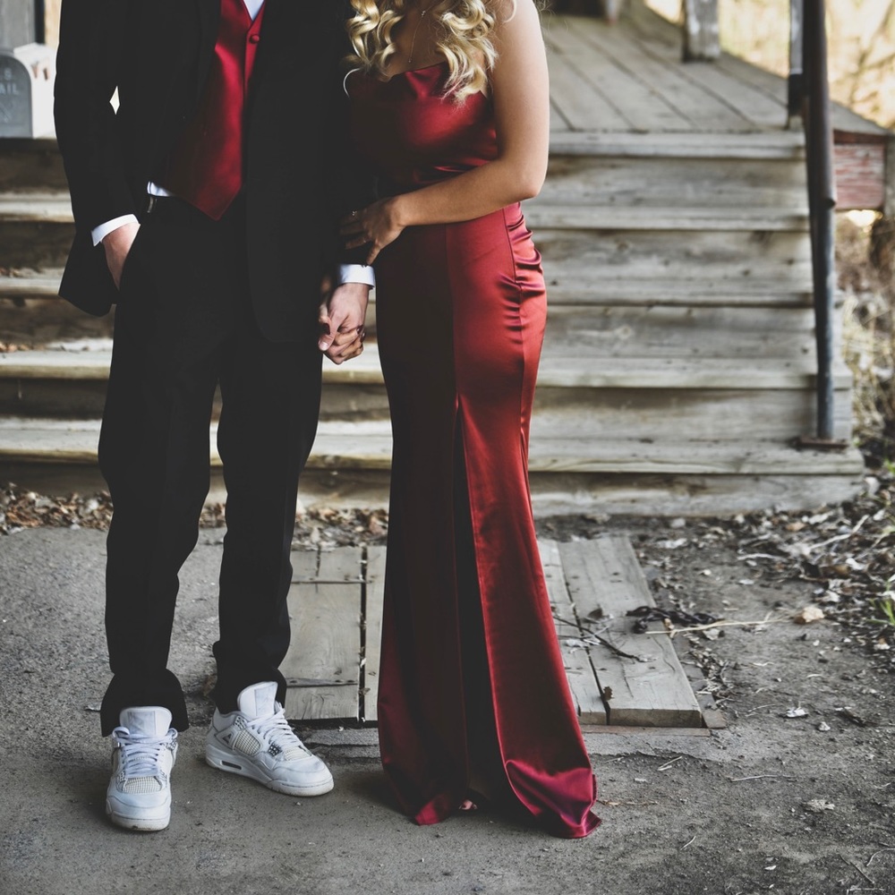 Red Silk Prom Dress